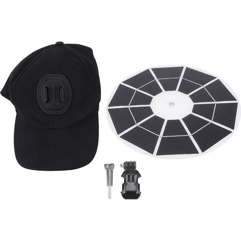 Cappello solare monocristallino Toivize da 20 W con doppia porta USB-C, 25 cm, leggero, ideale per campeggio, escursionismo e pesca. (1/5)