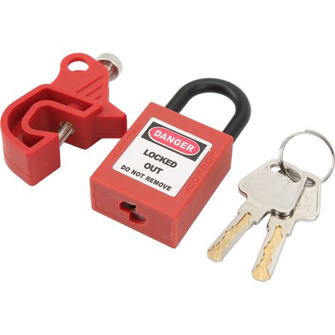 Ortviai Kit de Dispositif de Cadenassage pour Disjoncteur avec Cadenas Nylon Serrure 25mm Shackle