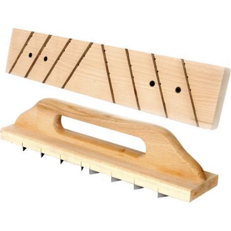 rascador talocha 400x90 con base y mango de madera ebertools basic
