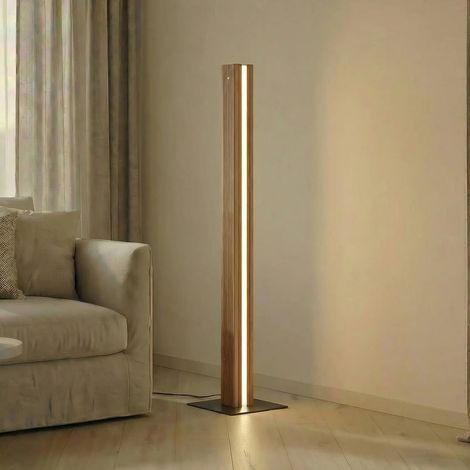 [GEBRAUCHT] B-Ware Lucande Stehleuchte Standleuchte Led Lieske Holz Dimmbar Schalter Wohnraum Lampe