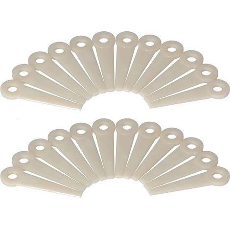 24 Pièces Lames de Tondeuse à Gazon PA66 Lames de Coupe en Plastique Accessoires de Tondeuse à Gazon de Jardin Lames de Tête de Coupe Remplacement pour Stihl PolyCut 6-3 20-3 10-3 41-3 T (1/5)