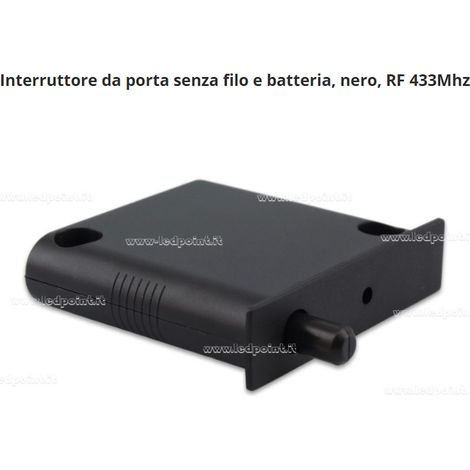 INTERRUTTORE PER ANTA ARMADIO CINETICO SENZA CAVO E BATTERIA 433Mhz NERO (1/3)