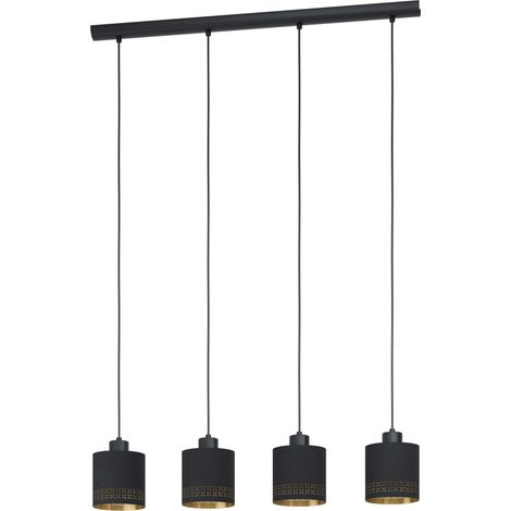 Suspension luminaire Esteperra à 4 lampes, lustre suspendu vintage (1/5)