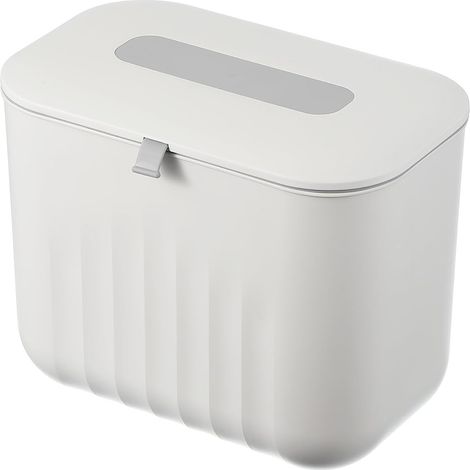 Bac À Compost De Cuisine Suspendu 7L/1.8Gallon Adapté Pour Blanc Petite Poubelle, Poubelle En Plastique Avec Couvercle, Plan De Travail, Sous Évier, Ou Monté Au Mur (1/5)