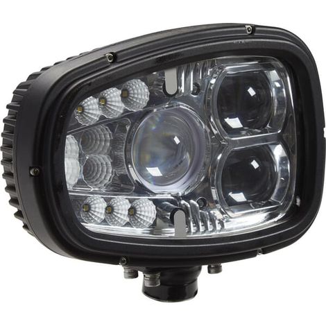 Faro anteriore a LED destro, rettangolare, 55W, 12/24V con spina Deutsch, lente riscaldata Kramp LA10214 (1/4)