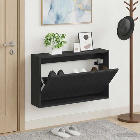 vidaXL Wall-Mounted Shoe Cabinet EDE 71 x 17 x 43 cm Engineered Wood (1/5)