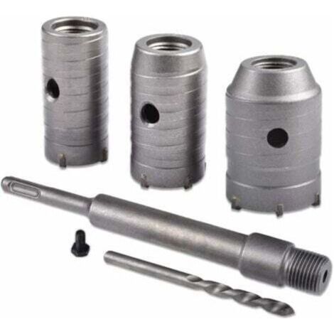BARKBUSTERS Scie à Cloche Trépan, diamètre 30mm, 40mm, 50mm Set de Scies Cloches, Trépan Béton 350 mm SDS Plus Tige d'Extension Pointe en Carbure de Tungstène, Scie Cloche pour Brique Pierre Béton C