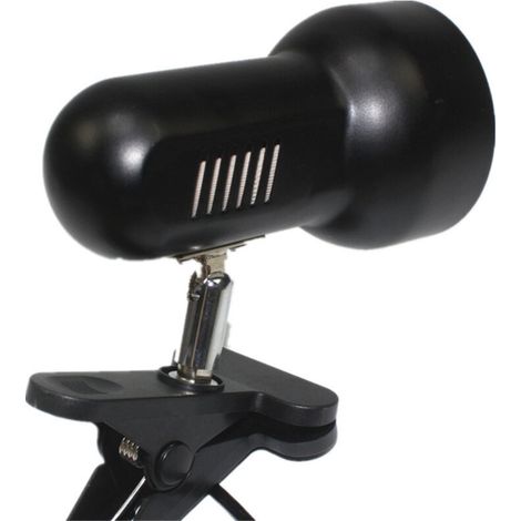 Porte Lampe de Table Lampe de Bureau à Pince Rotation de 360 Degrés Support Douille Ampoule e27 Base de Lampe avec Fil de Commutateur Tortue Terrestre Aquarium,Prise européenne(Noir)