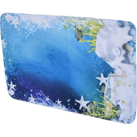 Tapis de bain antidérapant 40x120cm, coussin de sol pour cuisine et chambre, moquette longue pour salon, entrée et balcon, motif plage (1/5)