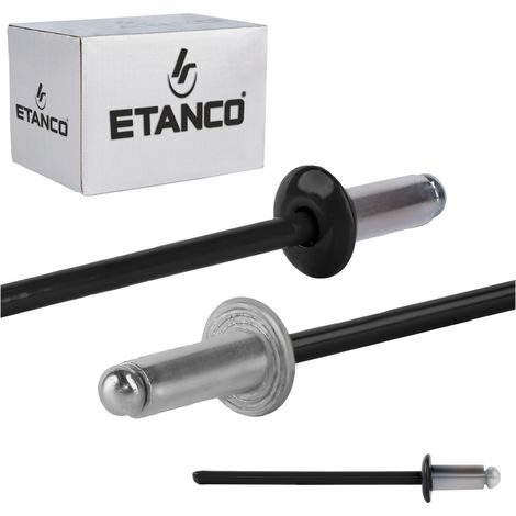 Rivets ouverts en aluminium 3,2x6mm RAL9005 (1/5)