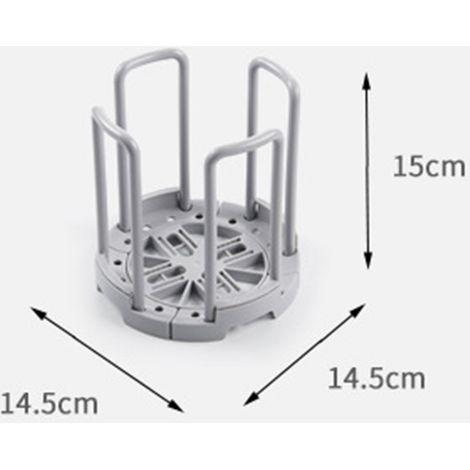 Étagère à vaisselle extensible en plastique gris, range-assiettes et bols, séche-vaisselle de cuisine, design sobre et minimaliste, support réglable pour bols et couverts (1/3)
