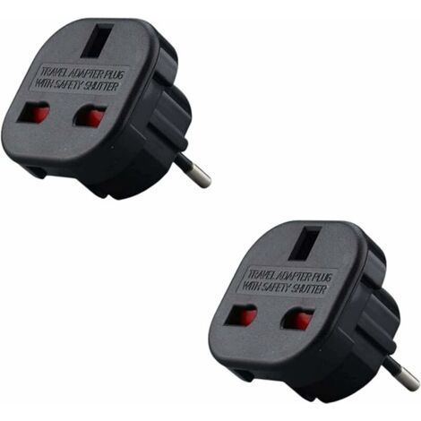 Set of x2 - English to France Plug Adapter - English to French Adapter - Type G to Type C - Compact and Lightweight - Protects from Surges (1/5)