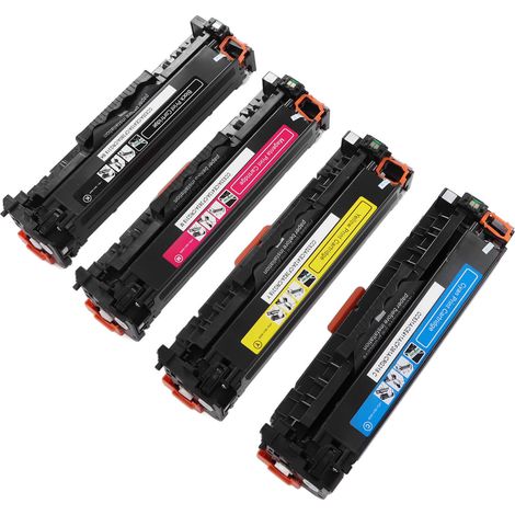 Remplacement pour les cartouches/tambours de toner 304A, CC530A, CC531A, CC532A et CC533A (noir, cyan, magenta, jaune) Convient aux imprimantes Color CM2320, MFP et Color CP2025. (1/5)