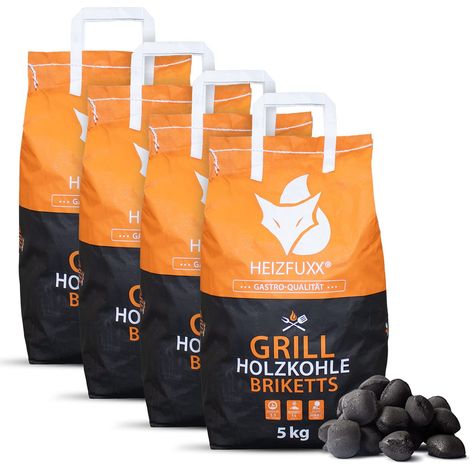Heizfuxx Grillholzkohlebriketts 5kg x 4 Sack 20kg (1/5)