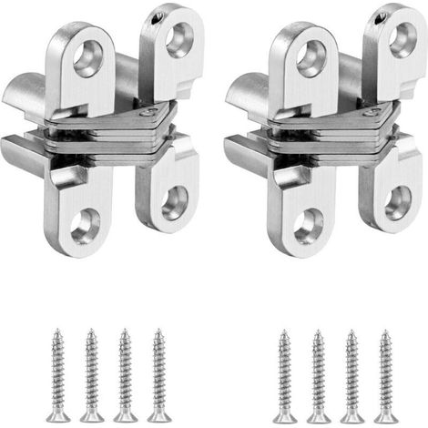 Lot De 2 Charniere Invisible, Croix Charnières Pour Porte Pliante, Y Compris Les Vis, 43.7 mm (1/5)