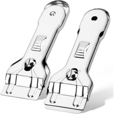 Outil de grattage de lames de rasoir en métal , lot de 2, lames en acier au carbone, corps en acier inoxydable, outil de nettoyage robuste