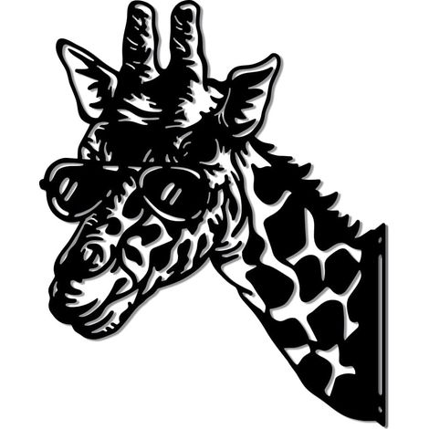 1 Piquet décoratif girafe, métal, silhouette réaliste, fixation murale, jardin patio maison