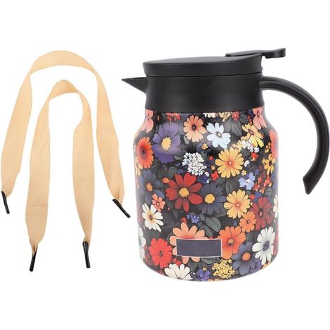 Teiera domestica con coperchio e filtro, struttura in acciaio inox 316, manico in plastica, thermos per latte, succhi di frutta, acqua calda e fredda, 1000 ml, modello D-Crezuo