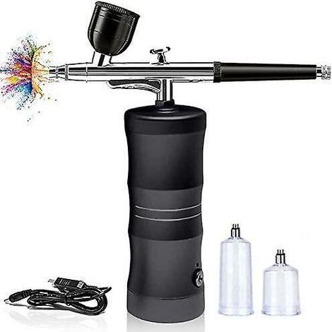 Tragbares, kabelloses Airbrush-Set mit Mini-Kompressor, zum Malen, Tätowieren, Nageldesign, Make-up, Tortendekoration und Haarstyling (1/5)