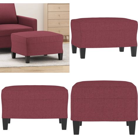 Fußhocker Weinrot 60x50x41 cm Stoff - Stoffhocker - Wohnzimmerhocker (1/5)