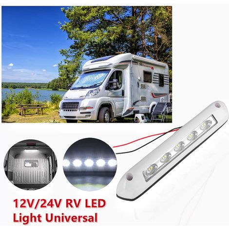 pour éclairage extérieur led camping-car Lampes d'auvent de caravane imperméables 12 V / 24 V RV LED lumière universelle 8 W auvent étanche porche lampe barre camping-car éclairage extérieur (1/5)