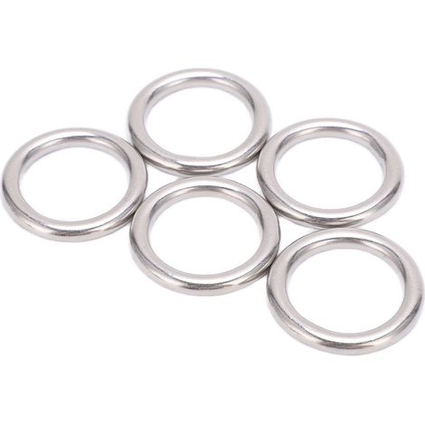 Lot de 5 joints toriques ronds en acier inoxydable 304, sans soudure, pour la navigation et la plongée. (1/5)