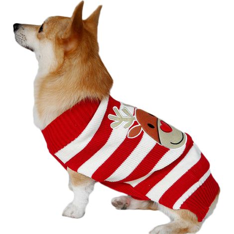 1 Suéter navideño para perros y gatos, ropa de invierno abrigada, accesorio para fotos de fiestas, ligero y plegable, regalo de cumpleaños (1/5)