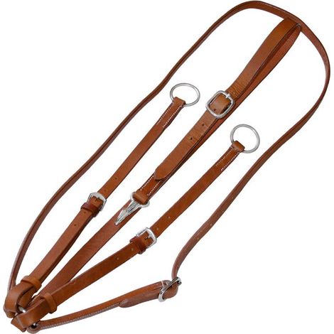 NATURALE - Martingala western a collier per cavalli in cuoio liscio