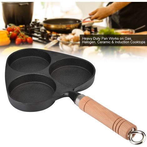 3-teiliges gusseisernes Omelett-, Eier-, Burger-, Spiegelei- und Pfannkuchenpfanne (1/5)