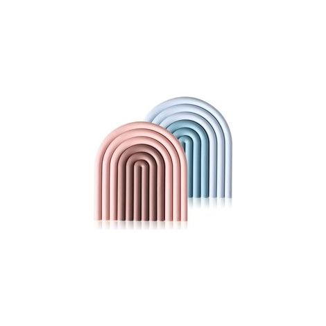 Lot de 2 dessous de plat en silicone antidérapants résistants à la chaleur, dégradé rose et bleu – (1/4)