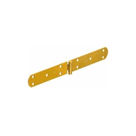 Bisagra francesa DOMAX 250x38x2,5 mm, zinc dorado, para cofre.