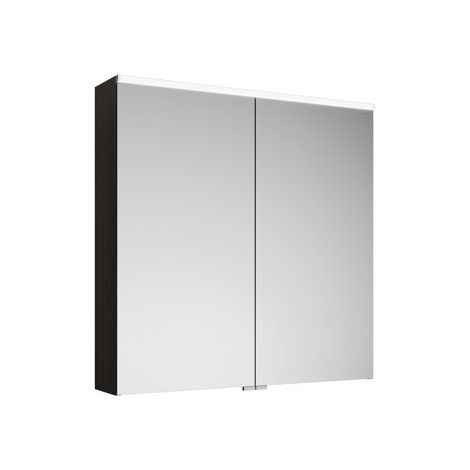 Burgbad Eqio Spiegelschrank mit LED-Beleuchtung, 2 Türen Marone Dekor Trüffel 80 cm (1/3)