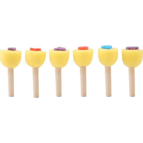 6 Pièces Rouleaux à Peinture Éponge avec Poignée en Bois pour Enfants, Outil Éducatif DIY et Artistique (1/5)