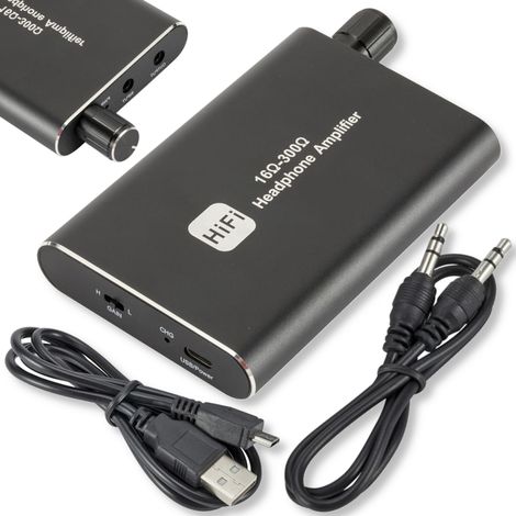 Amplificatore per cuffie portatile 16 - 300 Ohm HiFi DAC Jack AUX 3,5 mm portatile (1/5)
