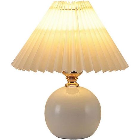 Retro-Nachttischlampe mit USB-Anschluss, hübsche Schreibtischlampe fürs Mädchenzimmer, Prinzessinnen-Bettlampe, dekorativer Keramikfuß, LED-Licht (1/5)