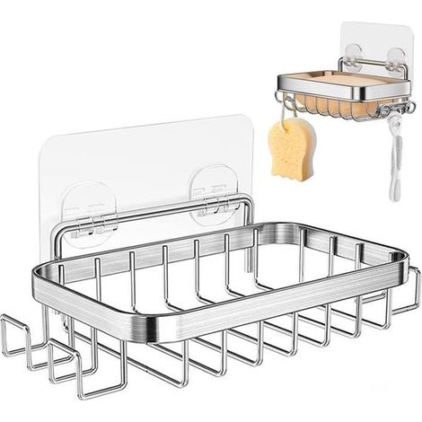 Dailygoody，Plateado，Dispensador de jabón de acero inoxidable，Práctico para el baño，Para cualquier habitación (1/5)