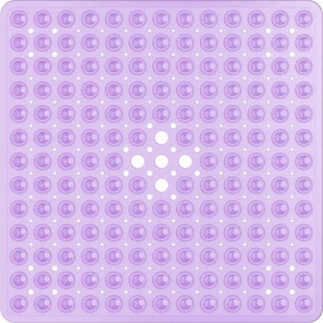 Alfombrilla de ducha antideslizante con ventosas - 53 x 53 cm - Material de PVC - Resistente al moho y lavable a máquina - Transparente - Blanca (1/5)