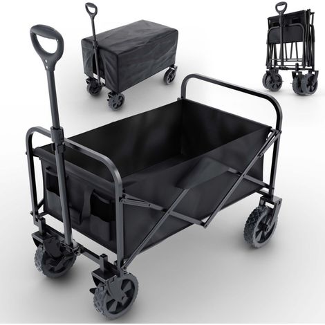 Chariot à bras chariot de transport pliable inclus housse amovible 61L Gris (1/5)