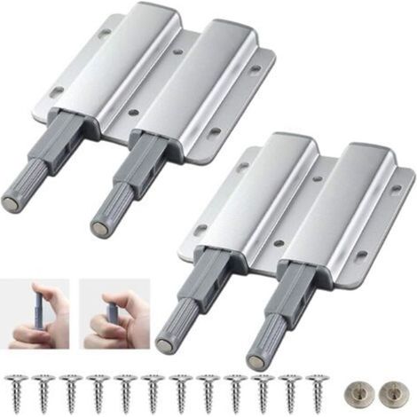 Cupboard Door Push, Push to Open Magnet Double Door Push Magnetic Latch for Furniture Cabinet Drawer Touch Latch Closure Opening Push Pull System (2 items) (1/5)