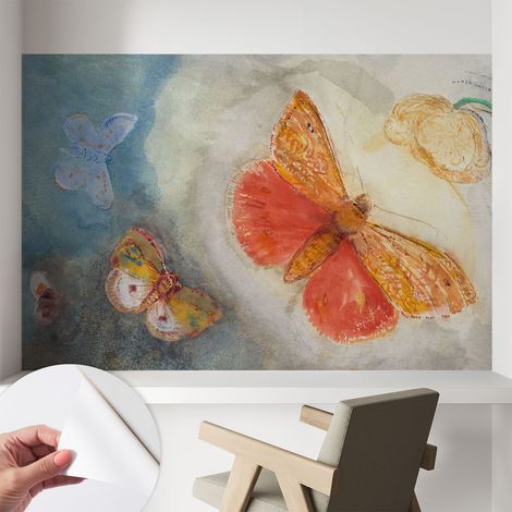 Papier peint autocollant adhésif décoratif avec motifs pour salon et chambre a motif Papillons colorés 104x70 cm (1/5)