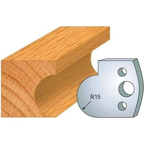Jeu de 2 Fers Profilés Acier HT 40 x 4 mm - N°065 Gorge 15 mm - Outil de menuiserie - Diamwood