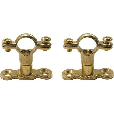 Brass Munsen Pipe Ring Clip & Backplate 15mm - Available in Packs of 2 (1/4)