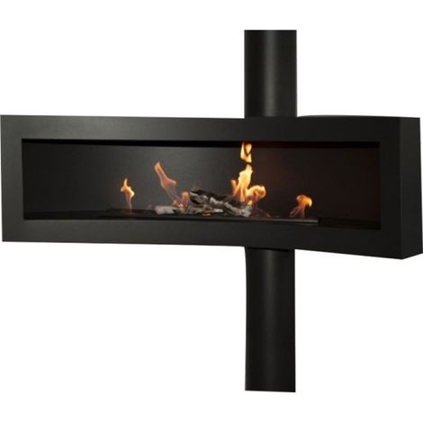 TOBA TUBE - Biocamino Sospeso Ruotante Colore Nero Opaco. (1/5)
