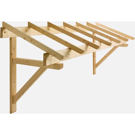Kordo – Auvent en sapin épicéa 310 cm – Résistant aux intempéries – Protection pour porte de garage ou fenêtre – Surface à couvrir 3,10 m²