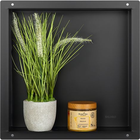 Wall-BOX Sin Borde Negro - Estante empotrado negro sin marco 30x30x10 cm (1/4)
