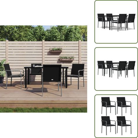 Sillas de jardín - vidaXL Juego comedor jardín 5 piezas y cojines ratán sintético y acero - Cojines para comedor