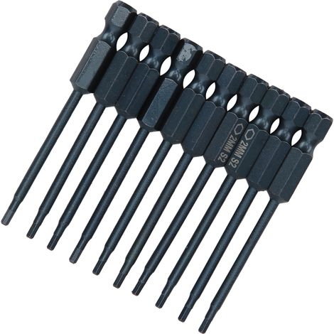 Set mit 10 Sechskant-Elektroschraubendreherbits aus S2-Legierungsstahl, 6,3 mm Durchmesser, 65 mm Länge, Handwerkzeug (1/5)