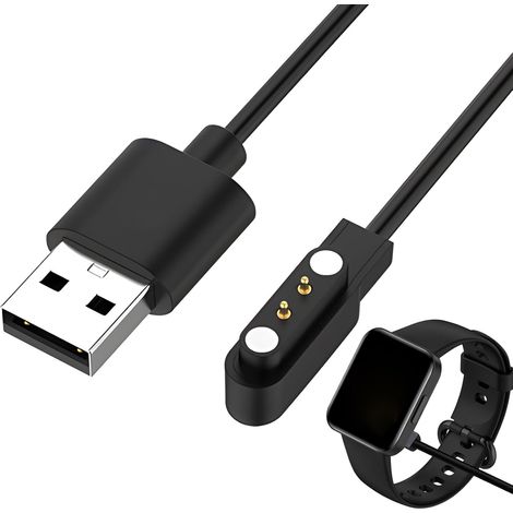 Cargador para smartwatch, cable de carga magnético para smartwatches, cable USB de 2 pines a 4 mm con cargador magnético, compatible con smartwatches, 60 cm (1/5)