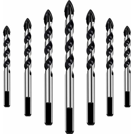 FOREHILL Jeu de 7 forets pour carrelage, verre, béton, pierre, brique, carrelage, céramique et miroirs (3mm 4mm 5mm 6mm 8mm 10mm 12mm) (1/5)