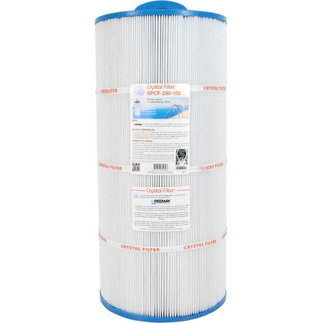 Crystal Filter – Filtre piscine SPCF-250-100 – Cartouche 53 cm x 25 cm – Finesse de filtration haute qualité – Compatible Waterair CW 100
